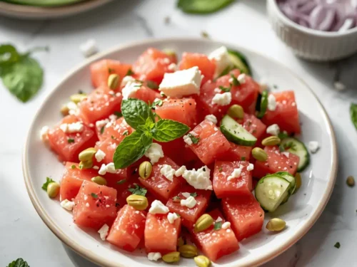 watermelon feta mint salad