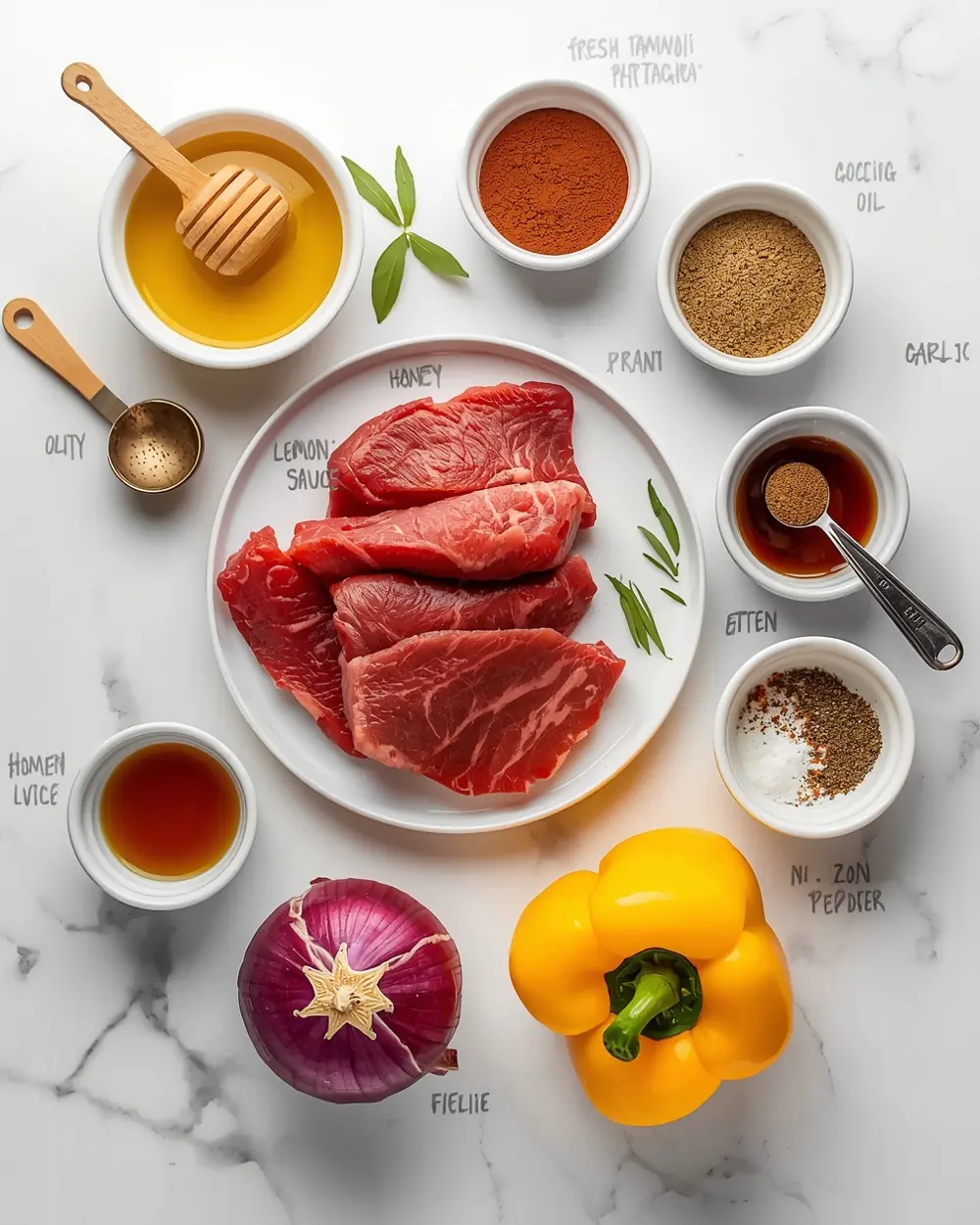 Ingredients for 4th of july beef kabobs elegant