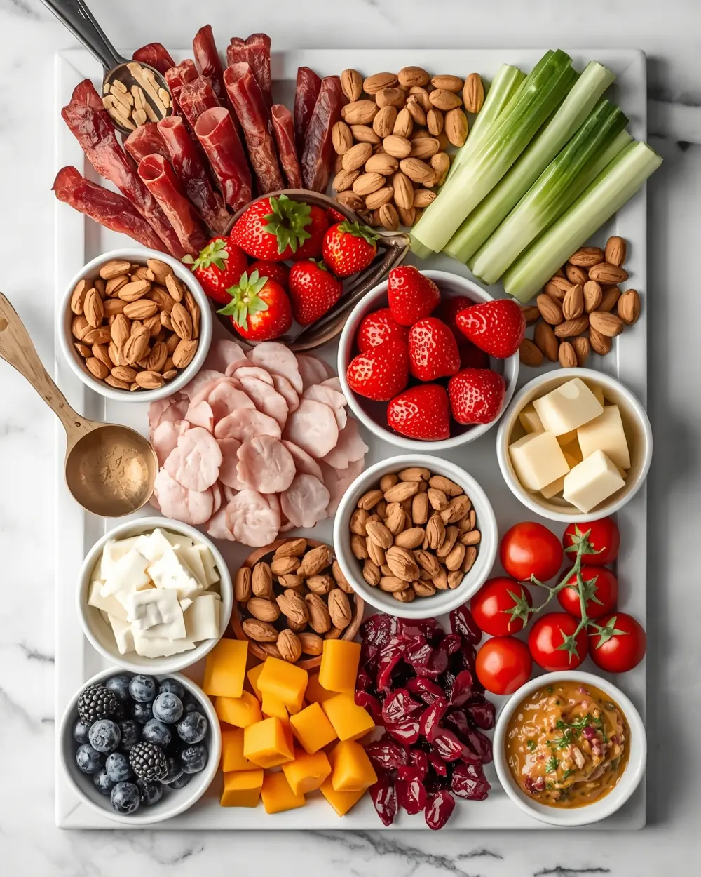 Ingredients for 4th of july charcuterie board elegant