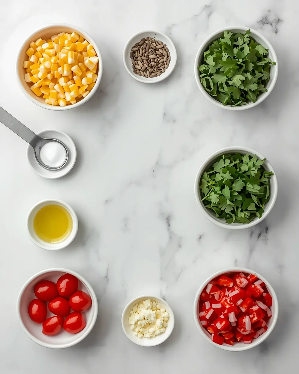 Ingredients for 4th of july corn salad elegant