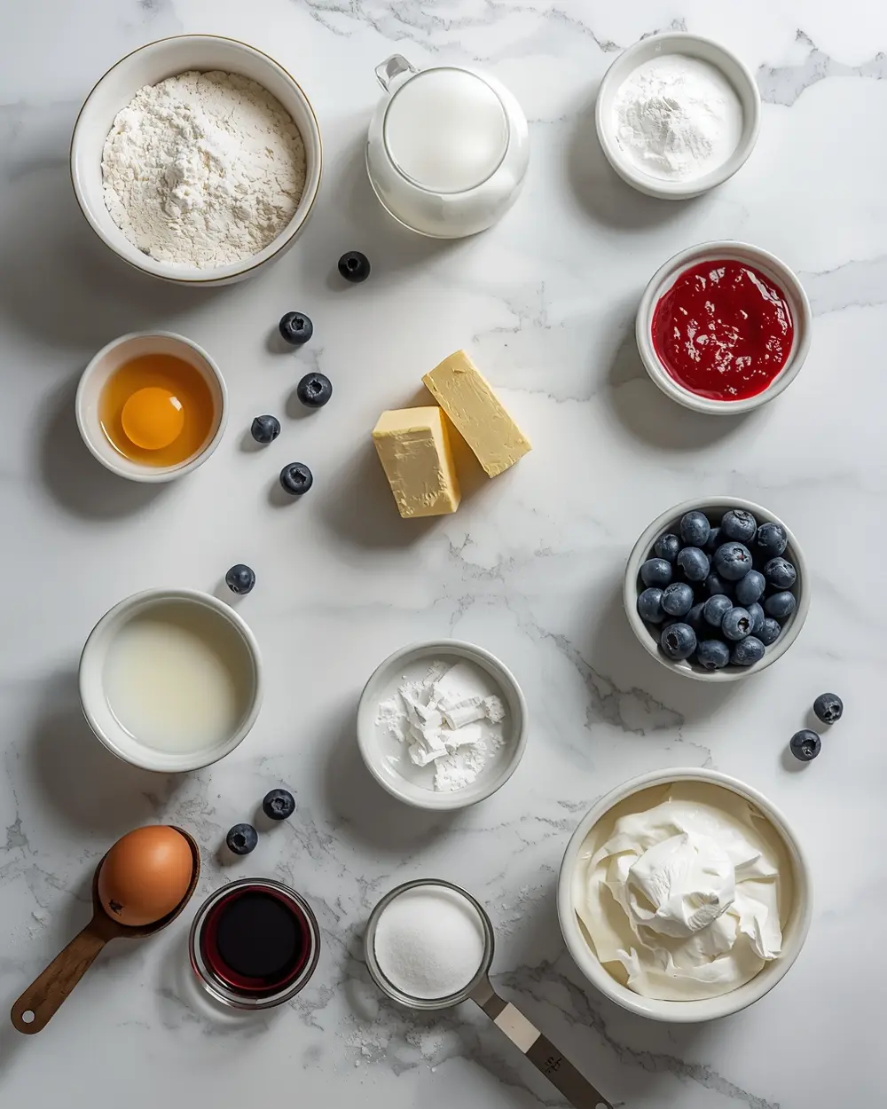 Ingredients for 4th of july flag cake elegant