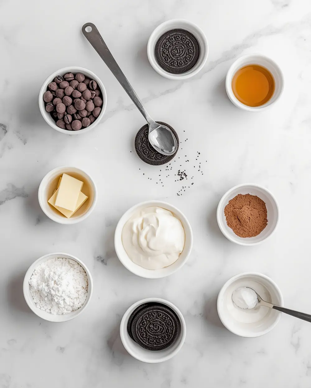Ingredients for 4th of july oreo truffles elegant