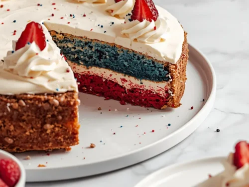 4th of july red white blue cake elegant