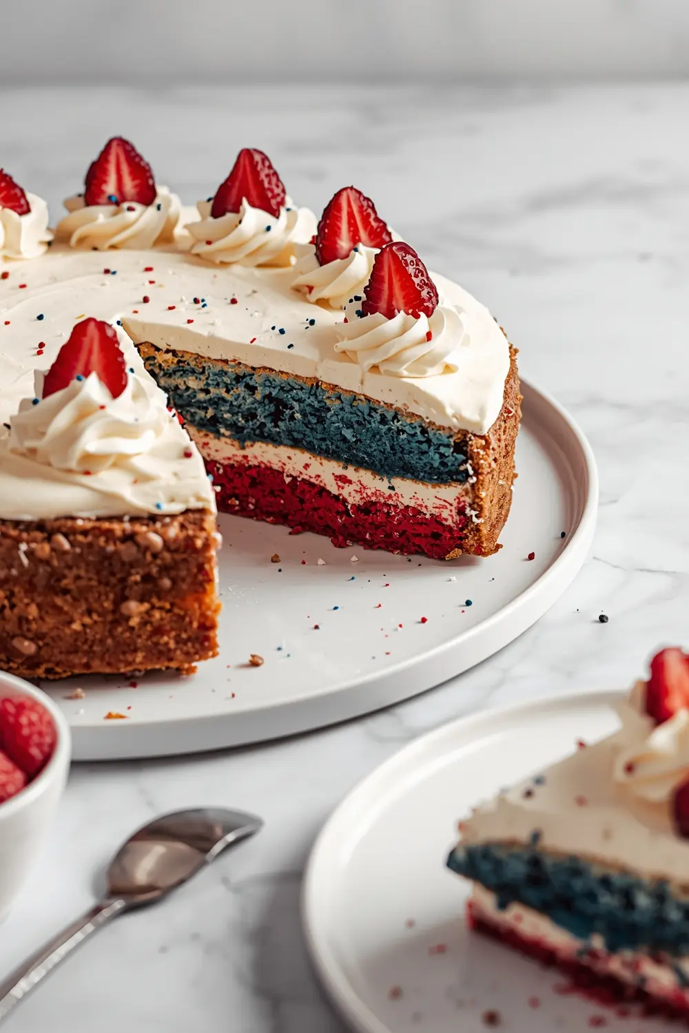 4th of july red white blue cake elegant