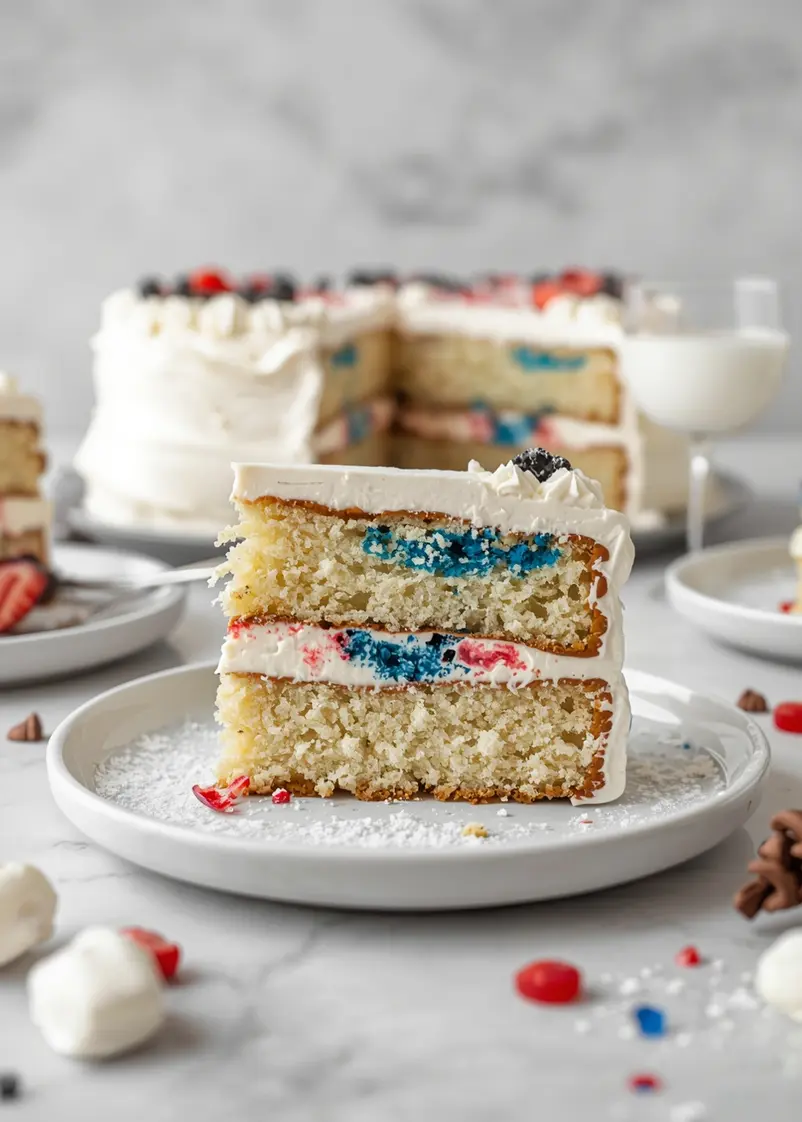 4th of july red white blue cake elegant ready to serve