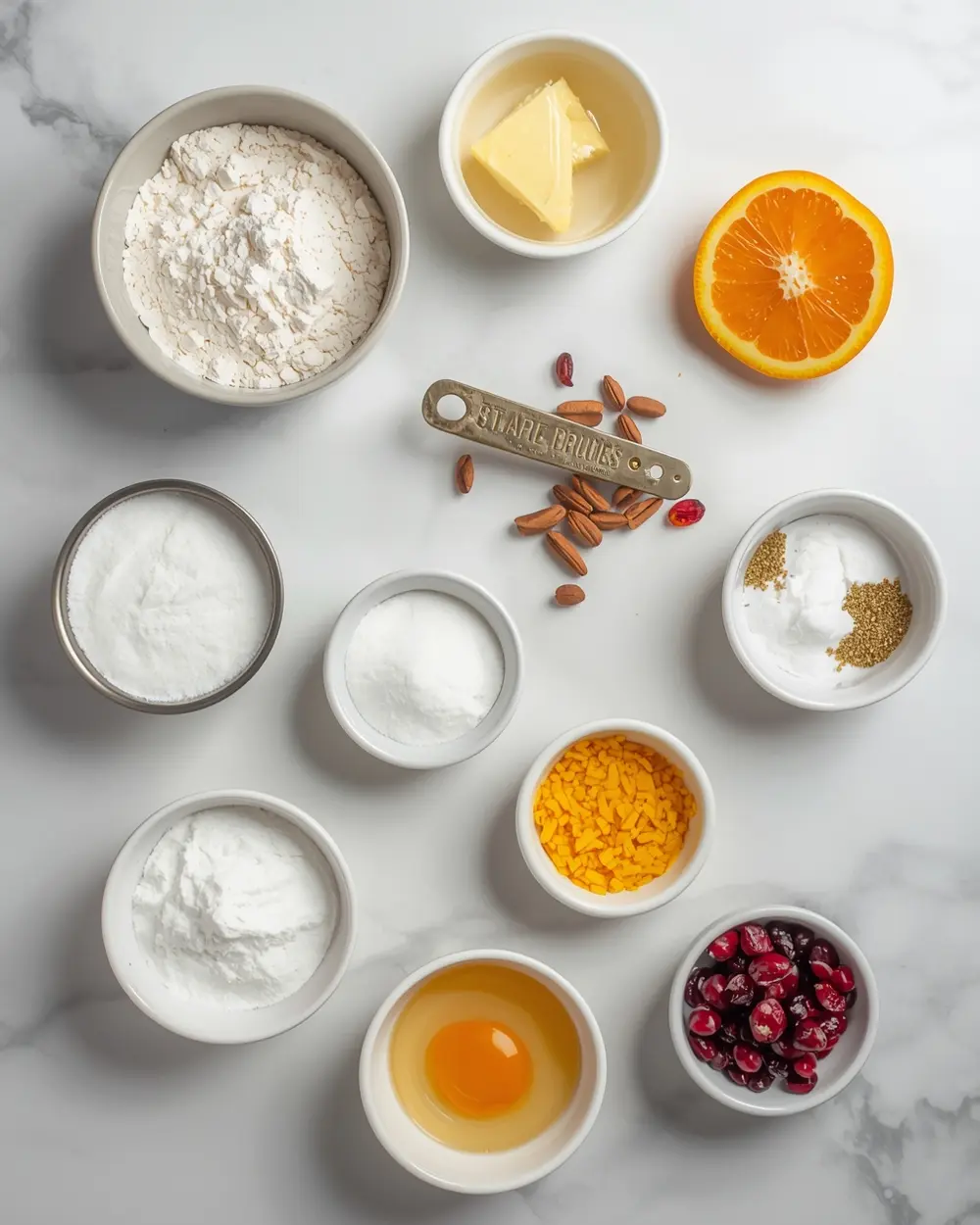 Ingredients for 4th of july shortbread cookies elegant