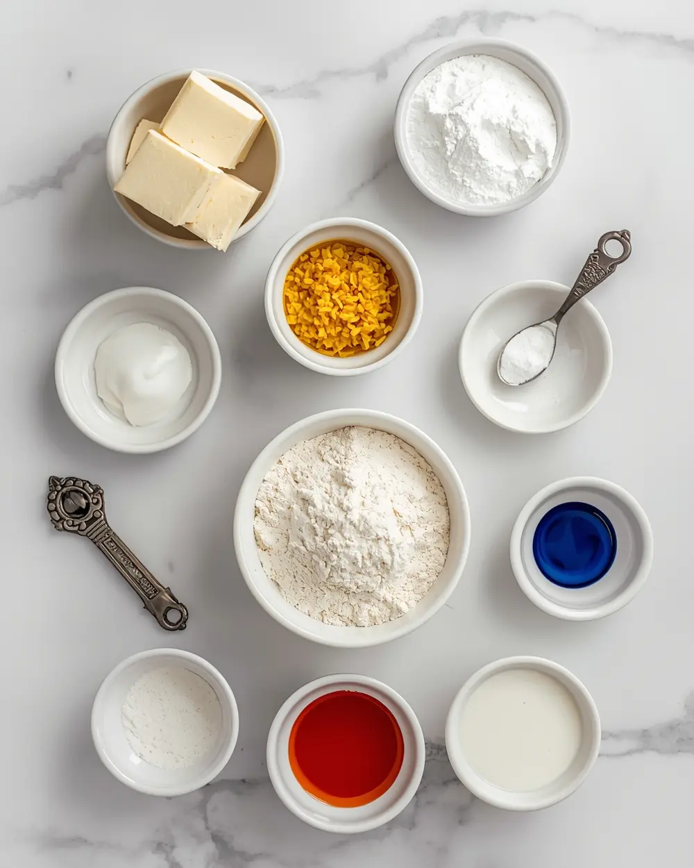 Ingredients for 4th of july sugar cookies elegant