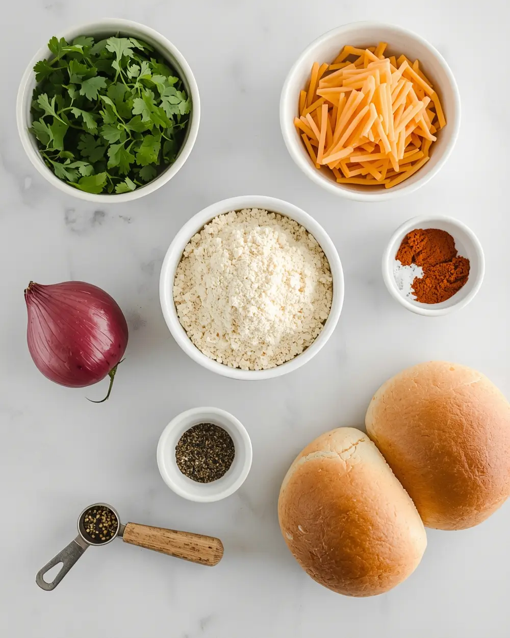 Ingredients for 4th of july turkey burgers elegant