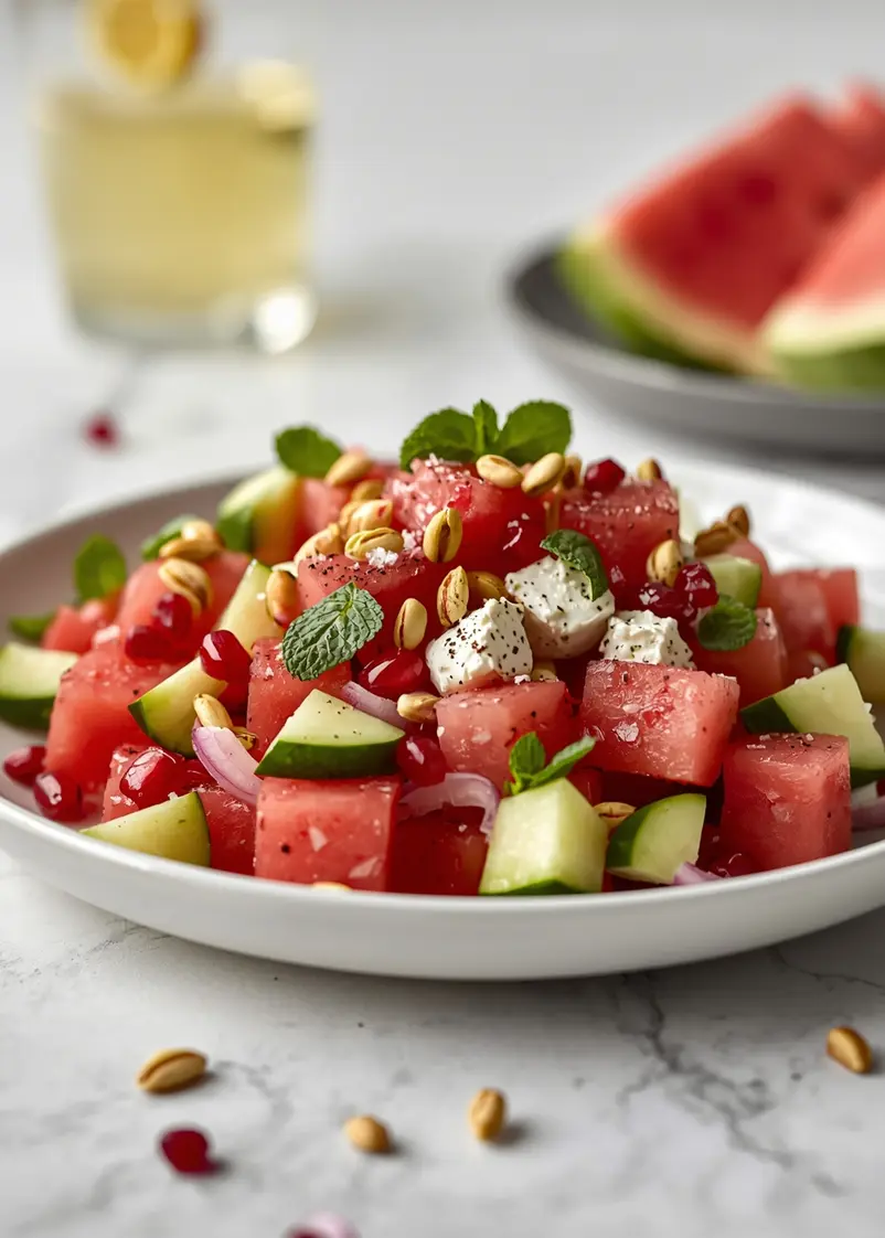 4th of july watermelon salad elegant ready to serve