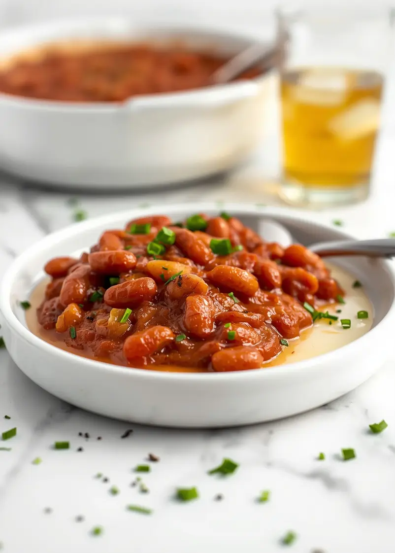 beautiful BBQ baked beans summer ready to serve