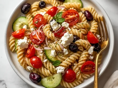 beautiful Greek pasta salad summer