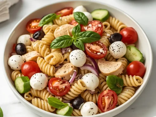 beautiful chicken pasta salad summer