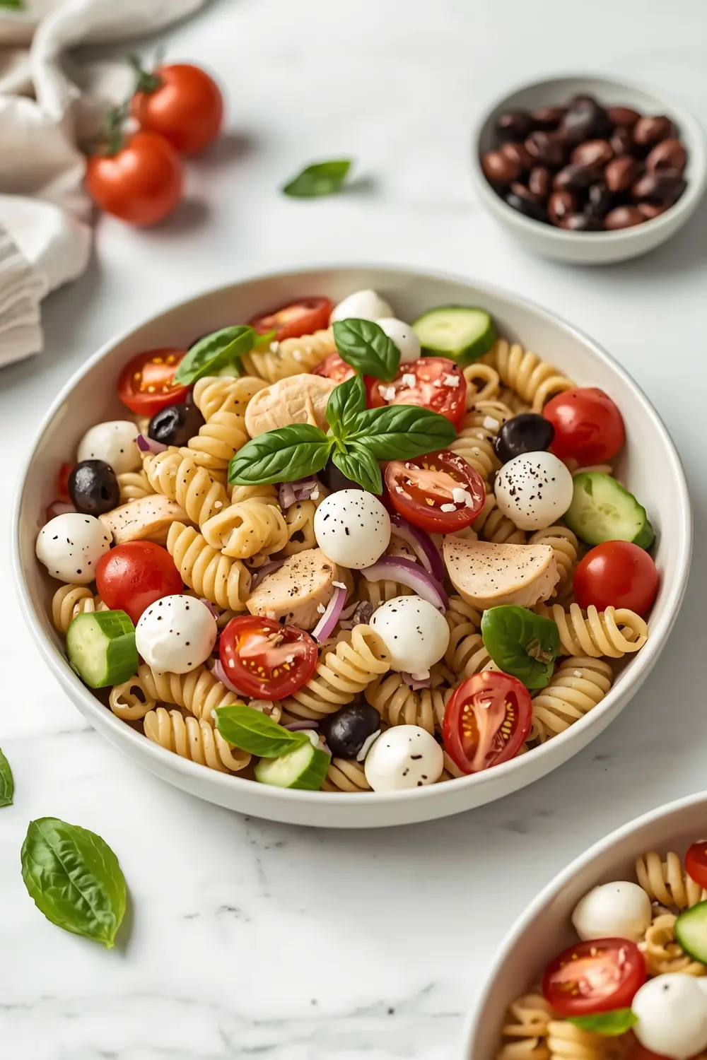 beautiful chicken pasta salad summer