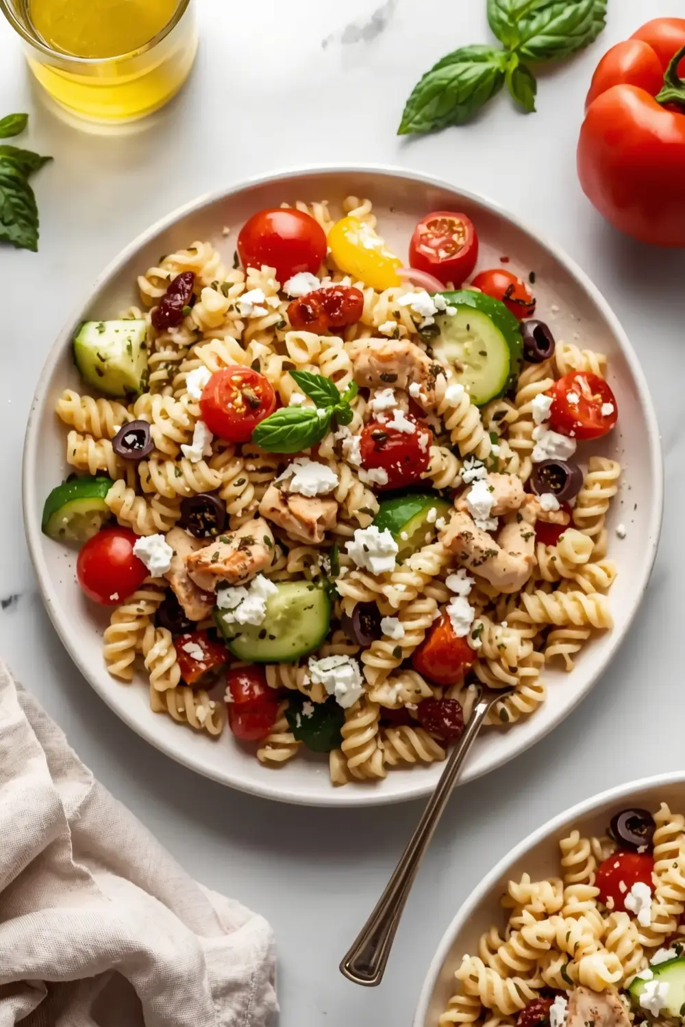 beautiful chicken pasta salad summer