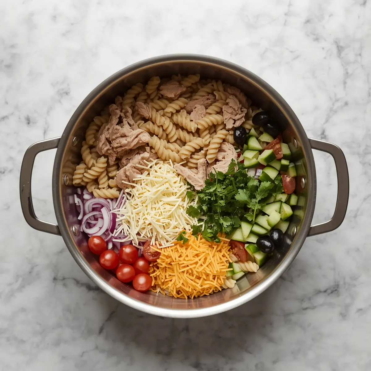 Cooking instructions for beautiful cold chicken pasta salad summer