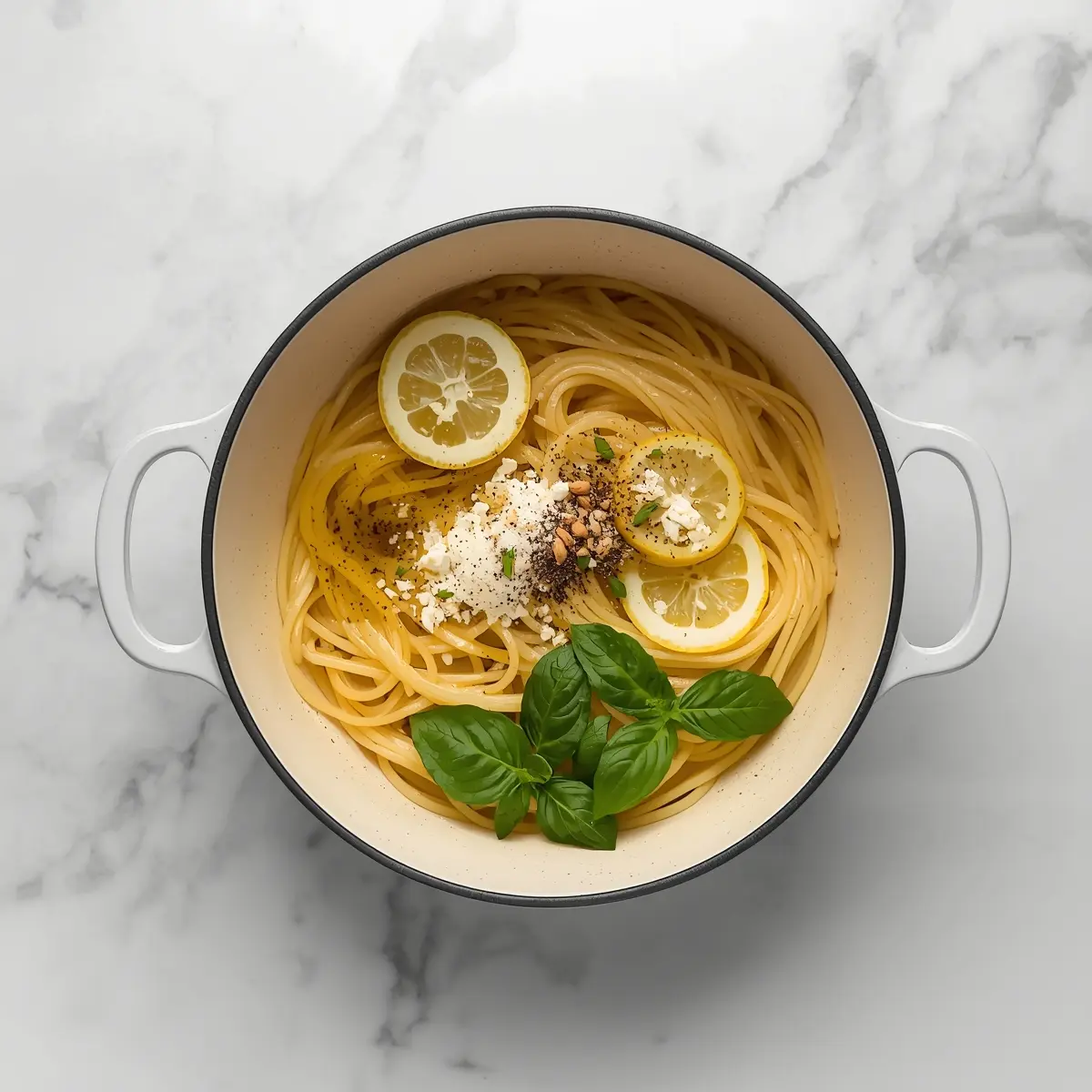 Cooking instructions for beautiful cold lemon pasta summer
