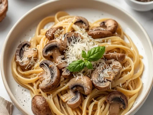 beautiful creamy mushroom pasta summer