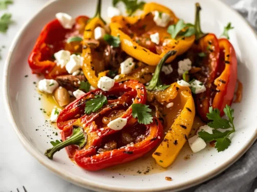 beautiful grilled bell peppers summer
