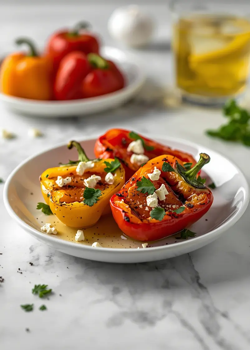 beautiful grilled bell peppers summer ready to serve