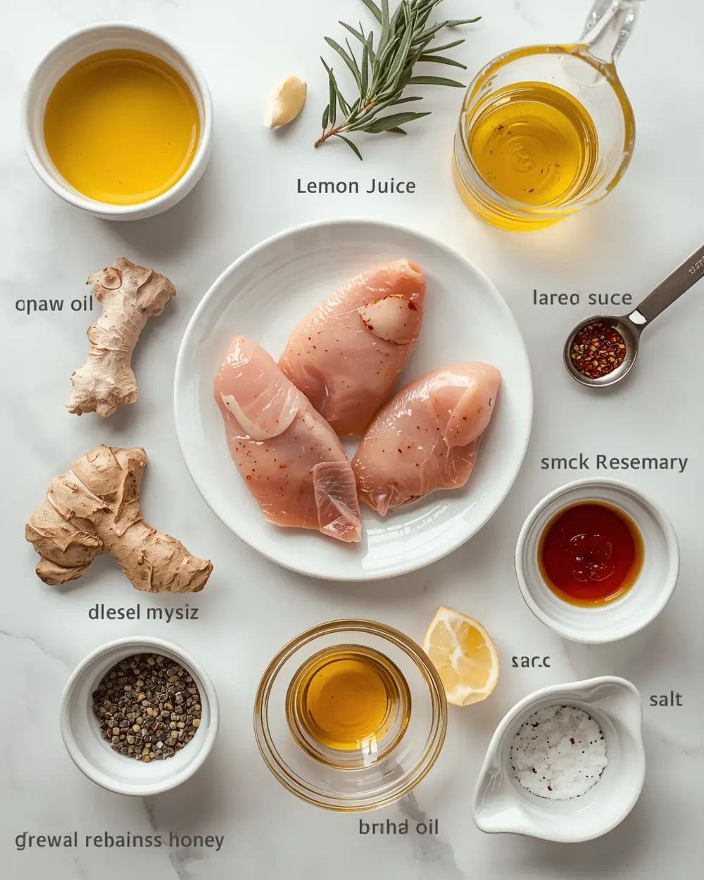 Ingredients for beautiful grilled chicken marinade summer
