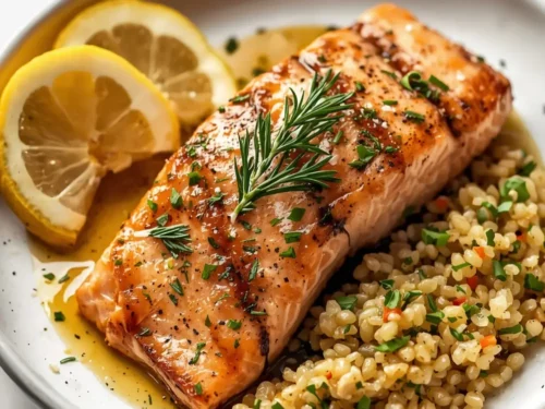 beautiful grilled salmon summer
