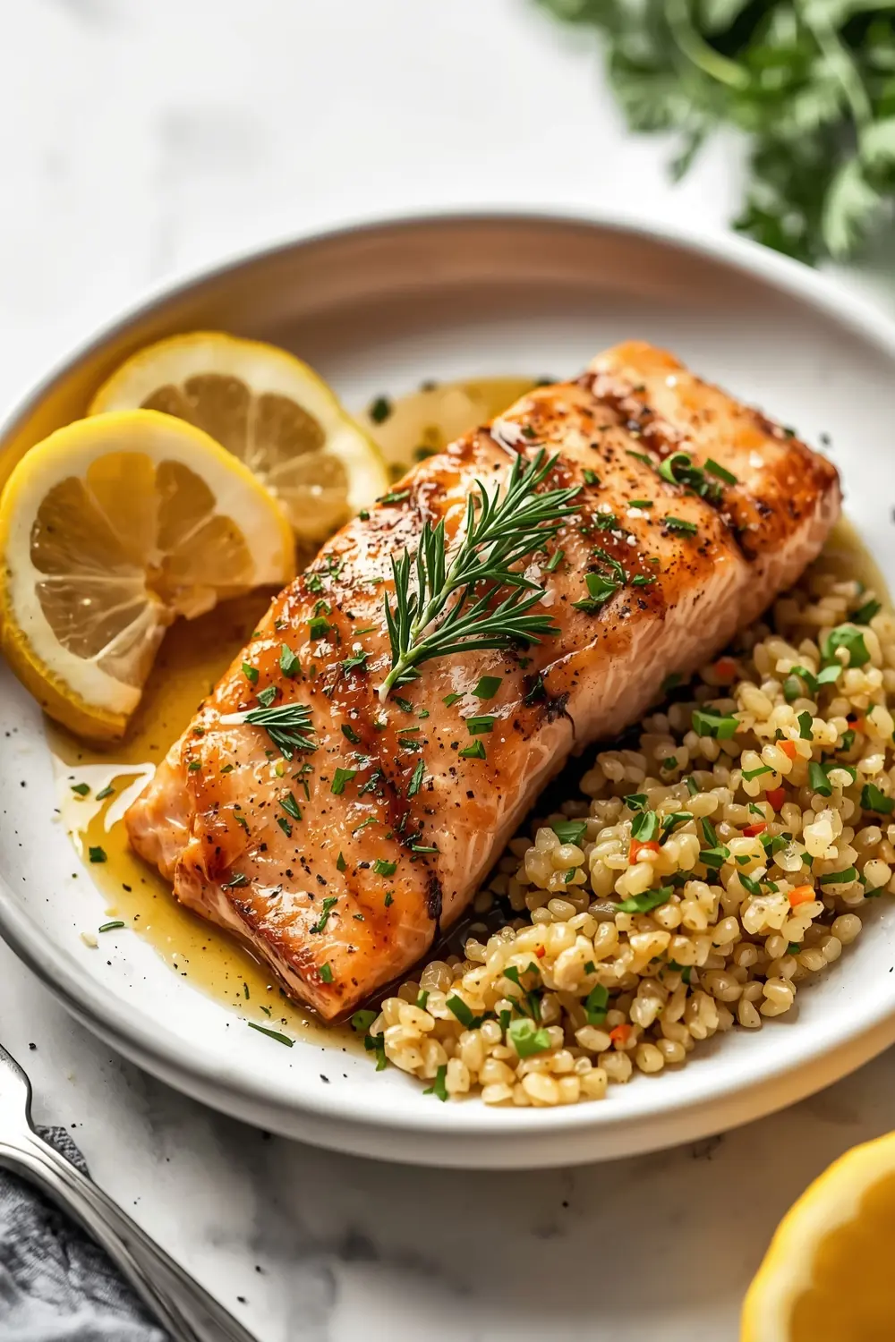 beautiful grilled salmon summer