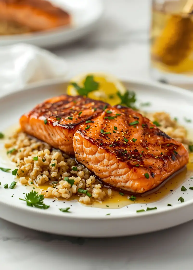 beautiful grilled salmon summer ready to serve