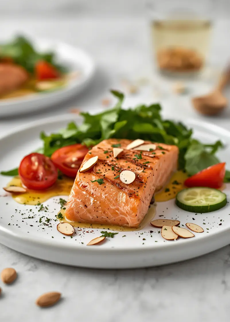 beautiful grilled salmon summer ready to serve