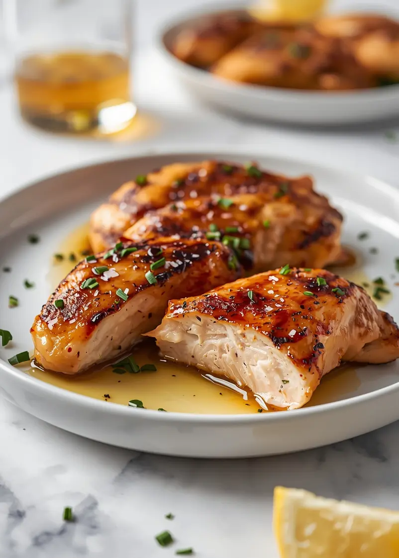 beautiful honey garlic grilled chicken ready to serve