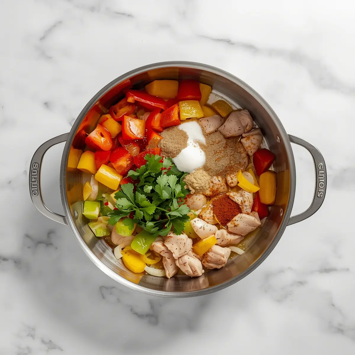 Cooking instructions for beautiful one pan chicken fajitas