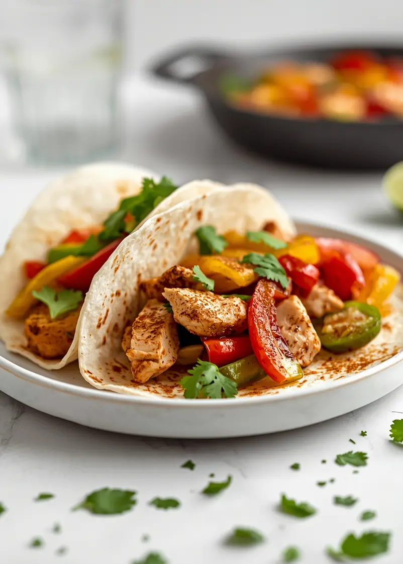 beautiful one pan chicken fajitas ready to serve