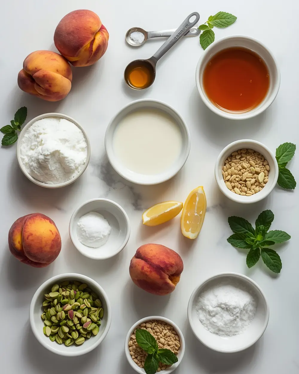 Ingredients for beautiful peach cream popsicles elegant