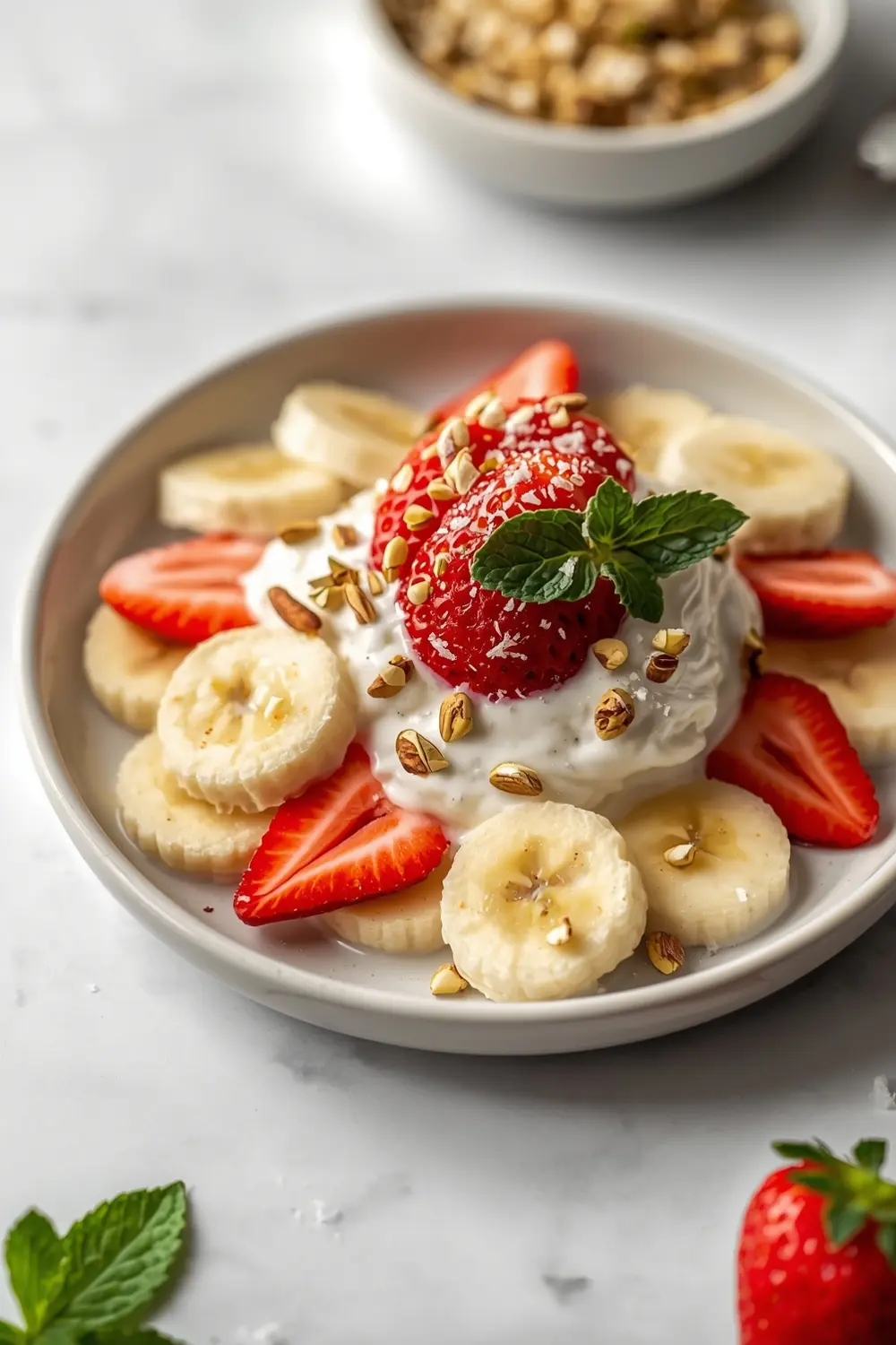 beautiful strawberry banana nice cream