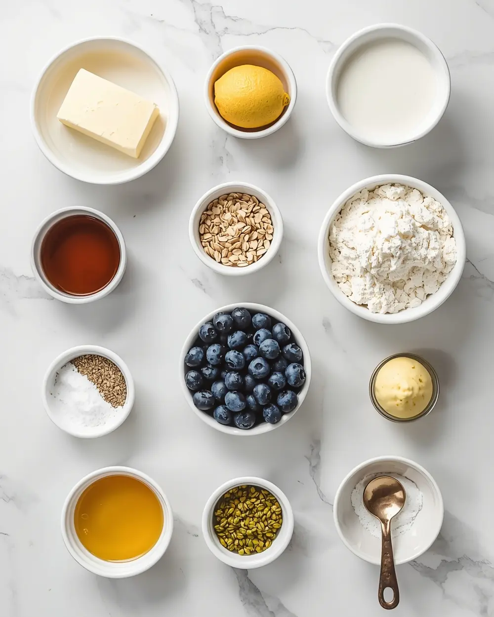 Ingredients for beautiful summer blueberry cookies