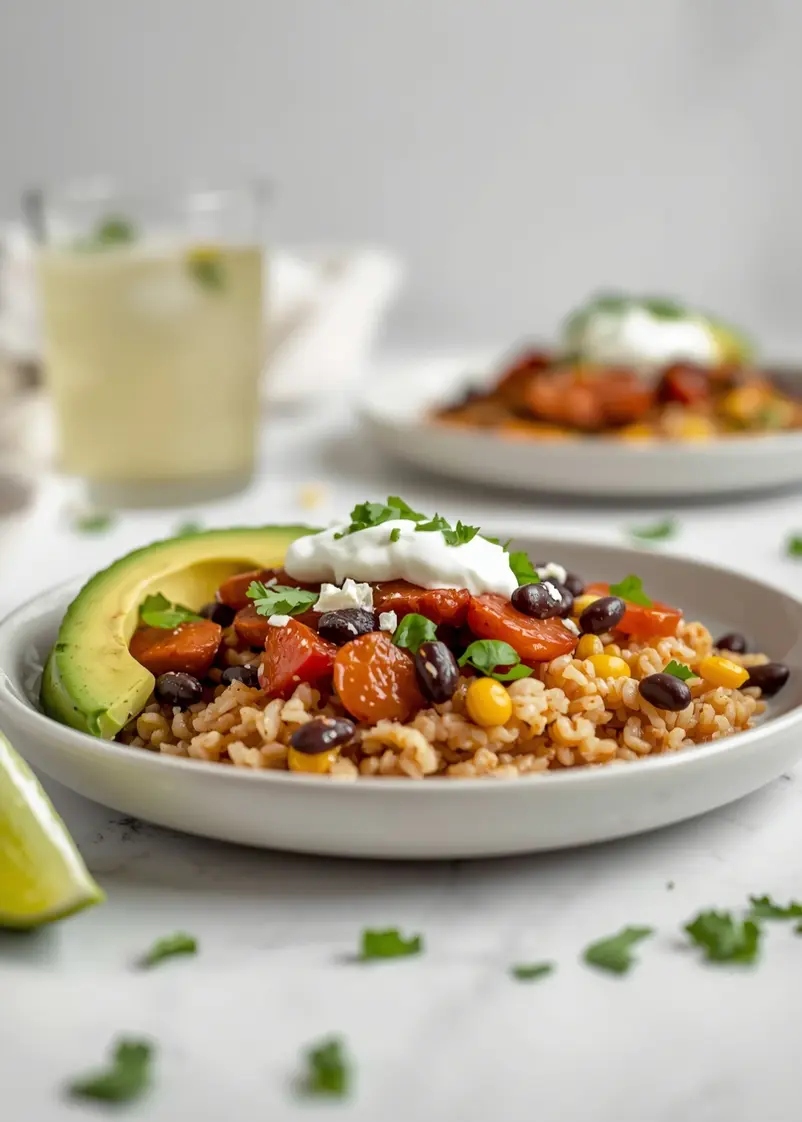 beautiful summer burrito bowl elegant ready to serve
