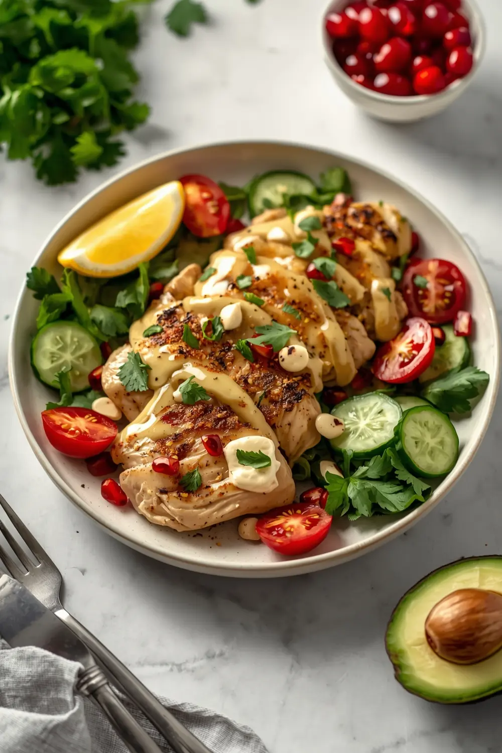 beautiful summer chicken salad elegant
