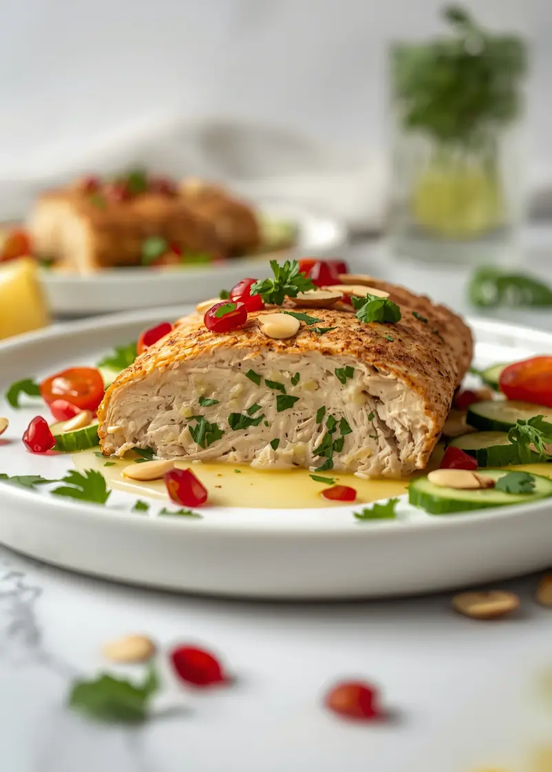 beautiful summer chicken salad elegant ready to serve