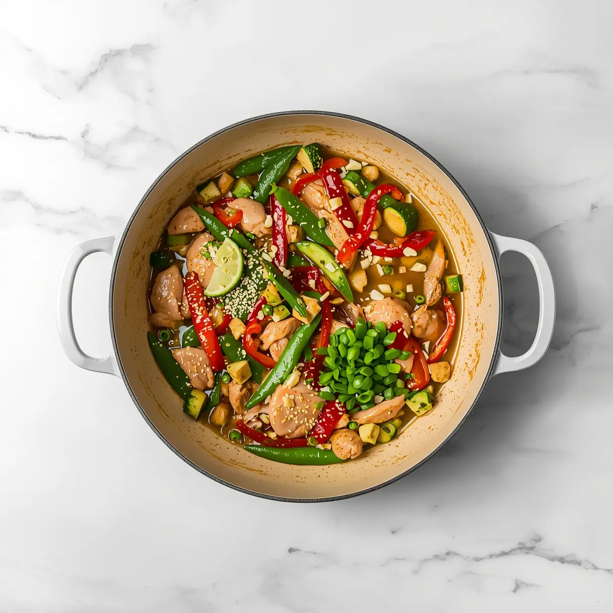Cooking instructions for beautiful summer chicken stir fry