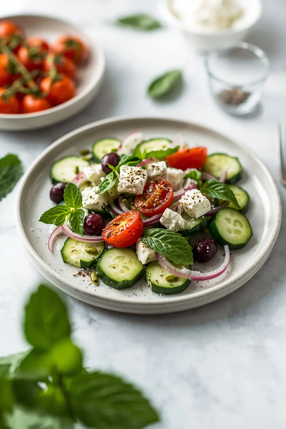 beautiful summer cucumber salad