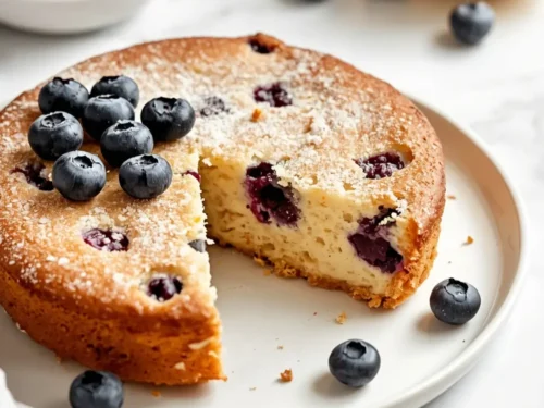 beautiful summer lemon blueberry cake