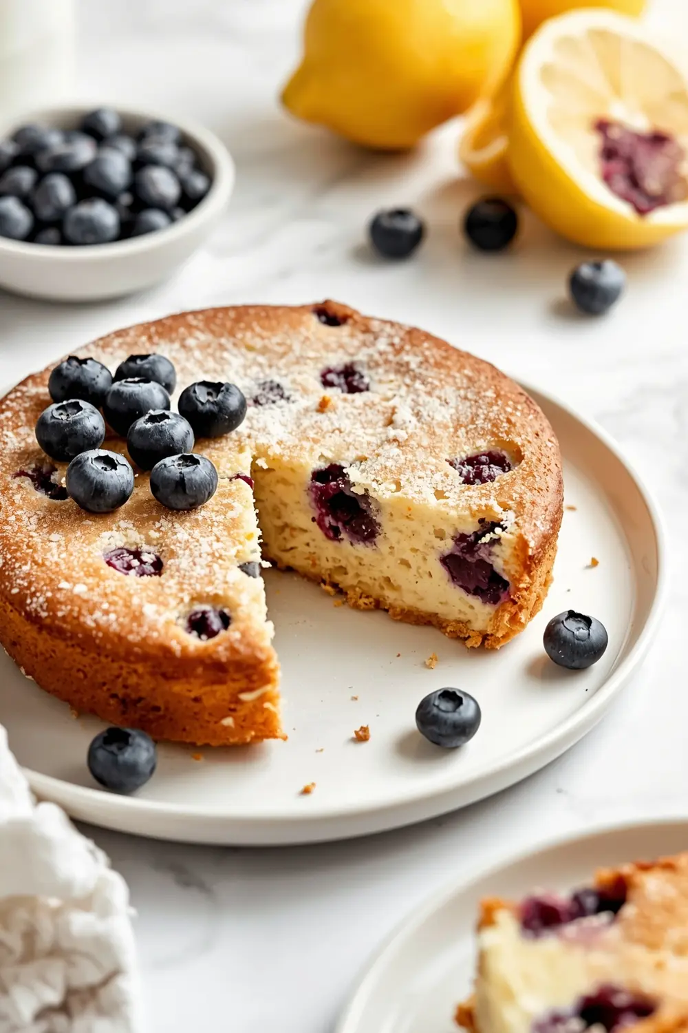 beautiful summer lemon blueberry cake