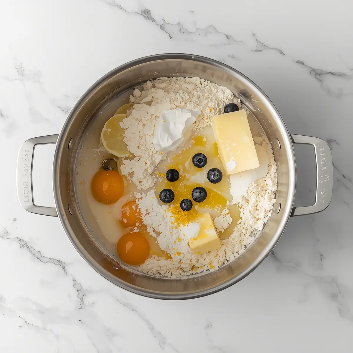 Cooking instructions for beautiful summer lemon blueberry cake