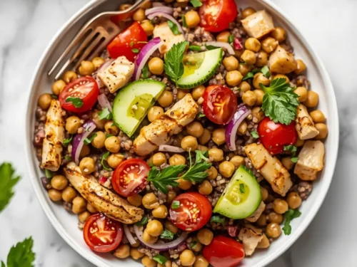 beautiful summer lentil salad
