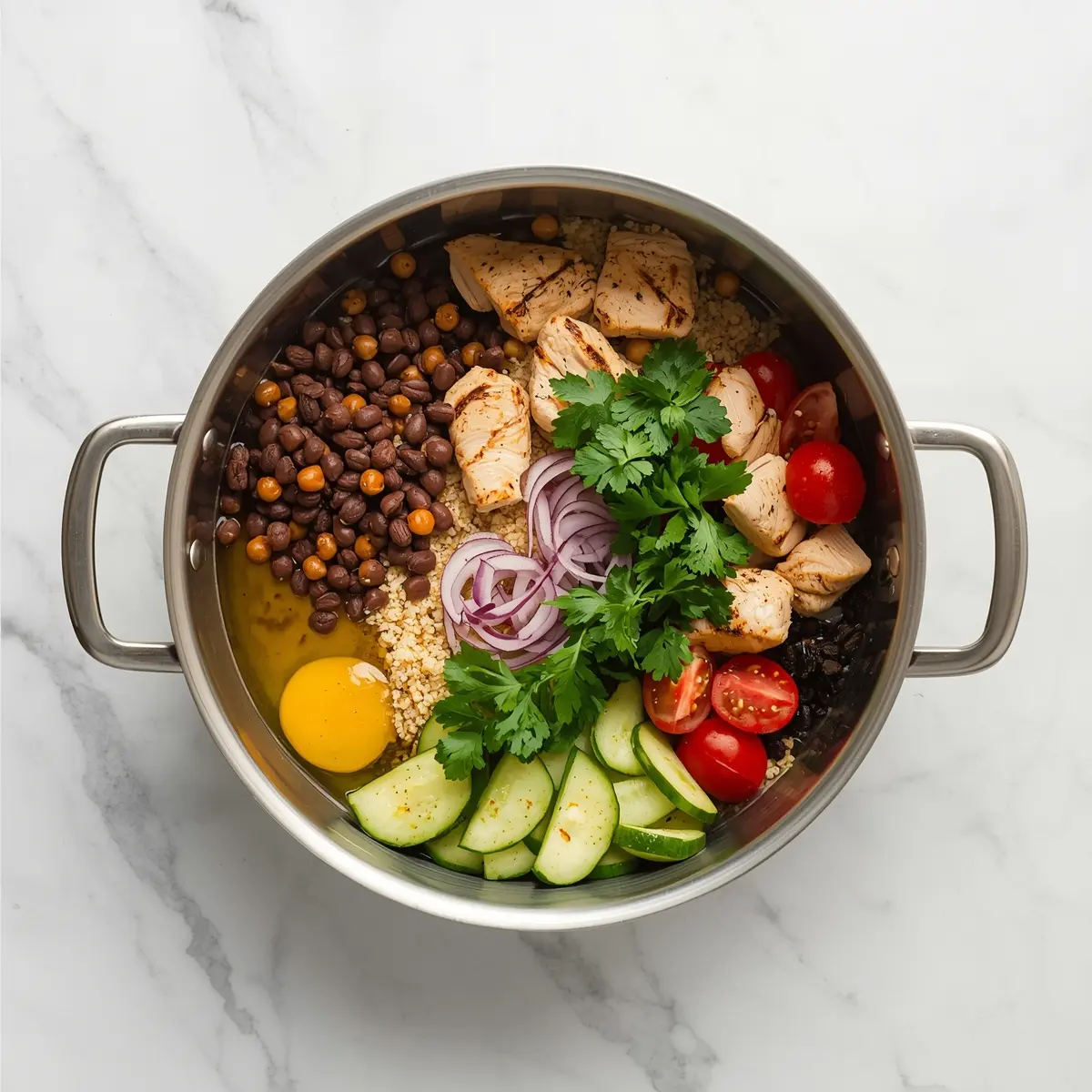 Cooking instructions for beautiful summer lentil salad