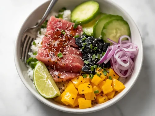 beautiful summer poke bowl elegant