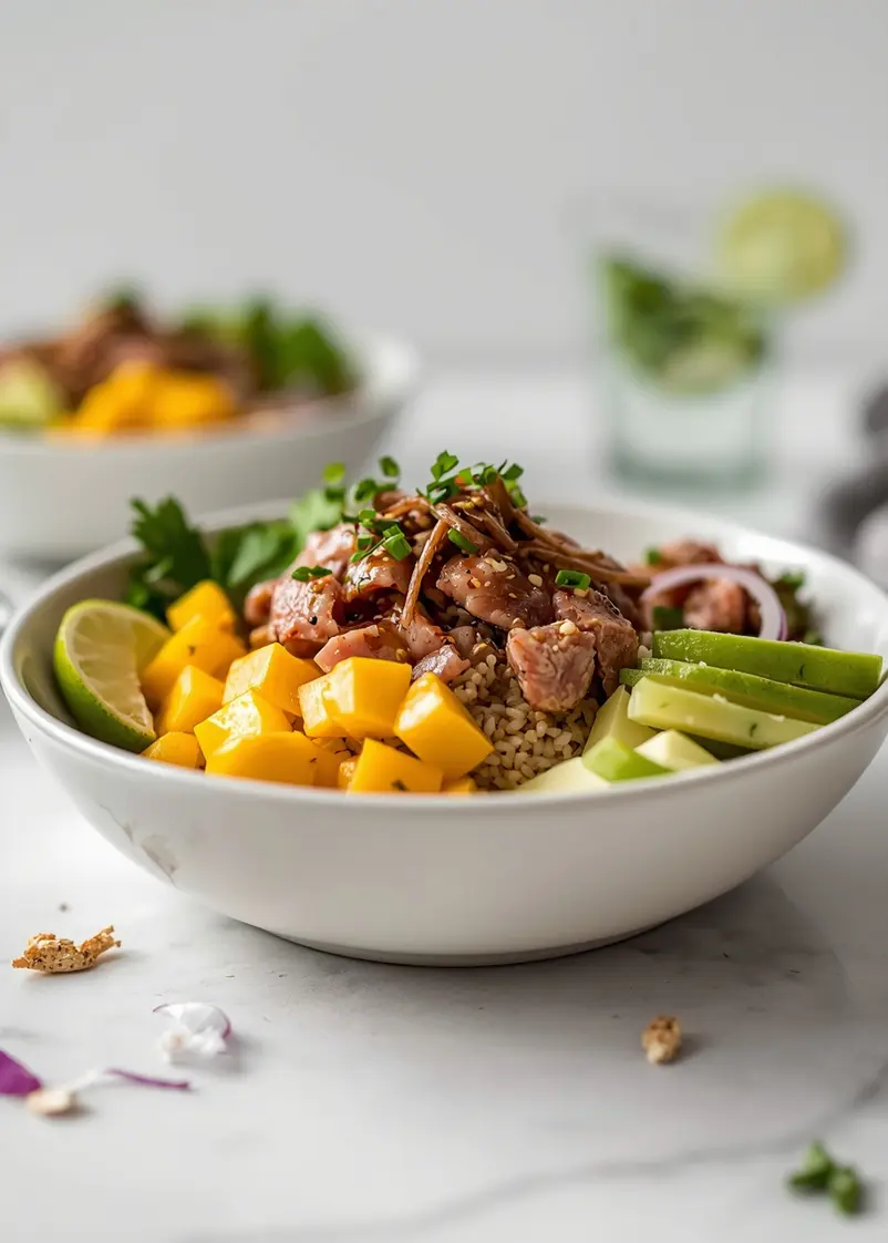beautiful summer poke bowl elegant ready to serve
