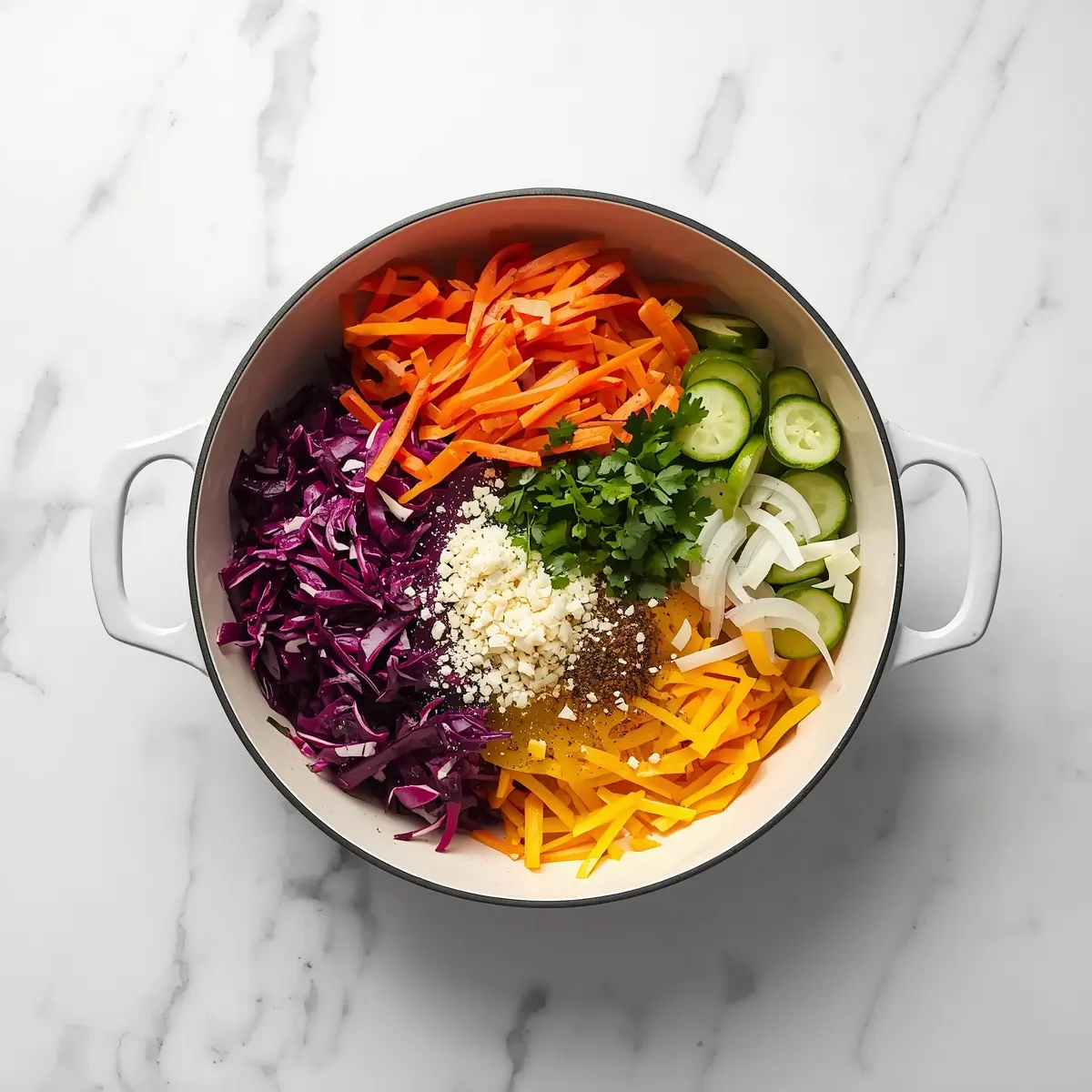 Cooking instructions for beautiful summer rainbow slaw