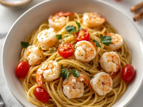 beautiful summer shrimp pasta