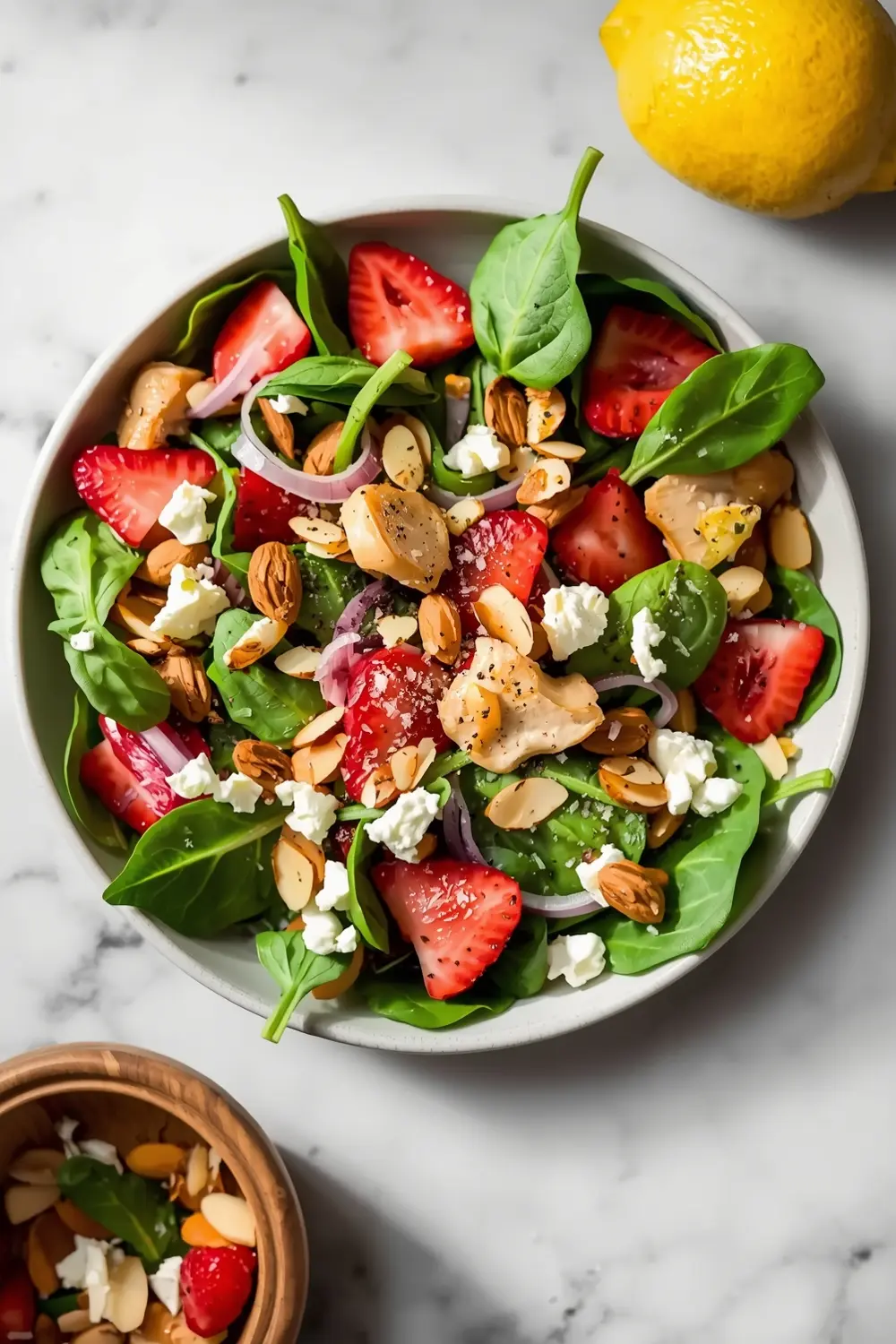 beautiful summer strawberry spinach salad