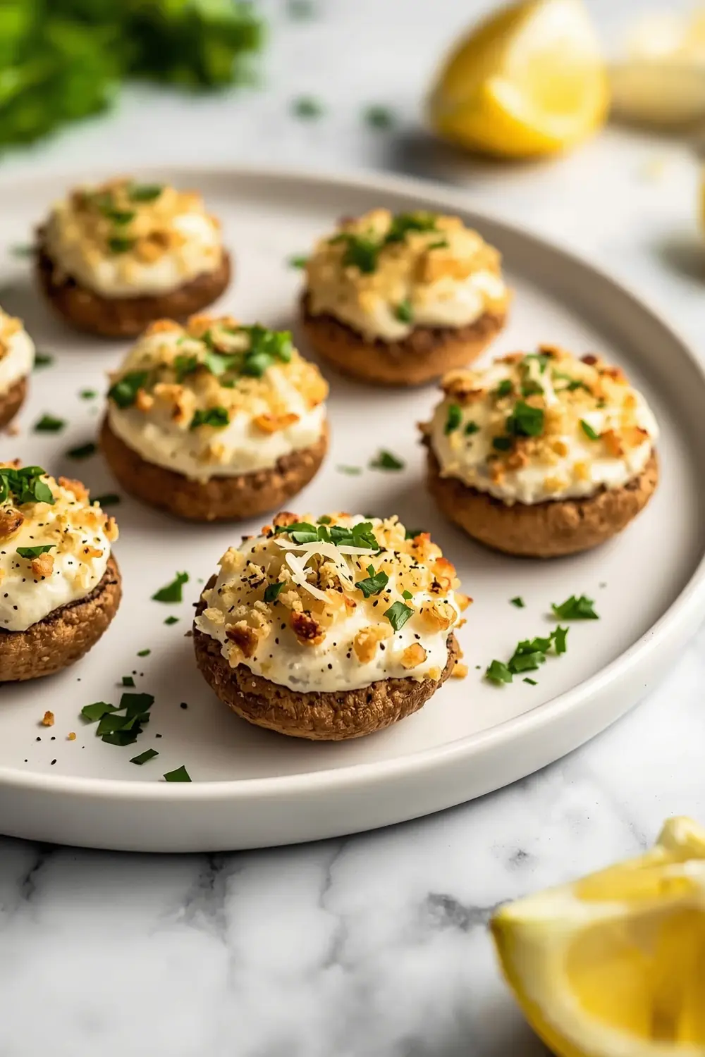 beautiful summer stuffed mushrooms